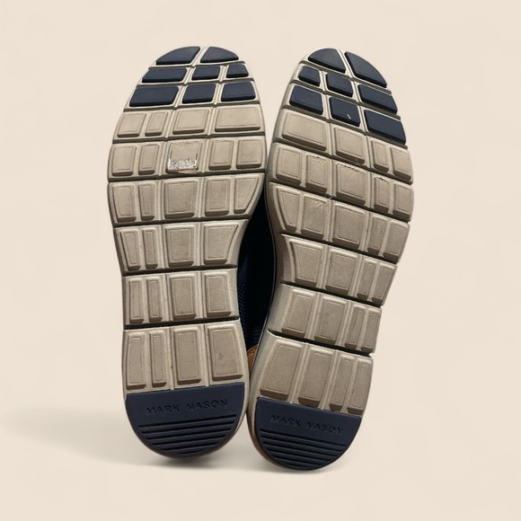 Mark Nason Navy and Brown Slip-On Loafers Landing Sneakers - Picture 6 of 7